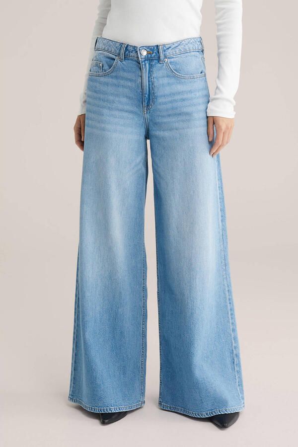 WE Fashion Blue Ridge wide leg jeans light blue denim