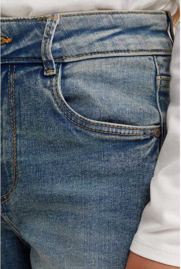 WE Fashion high waist wide leg jeans green cast denim Blauw Meisjes Stretchdenim 122 - Foto 2