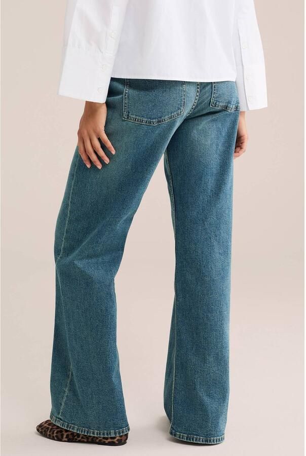 WE Fashion Blue Ridge wide leg jeans met ceintuur mediumblauw - Foto 2