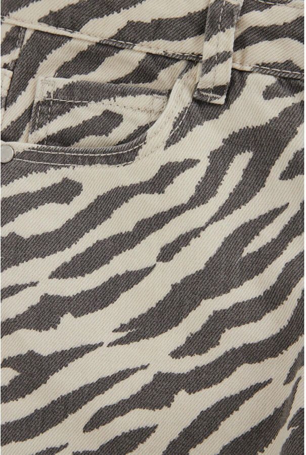 WE Fashion Blue Ridge wide leg jeans met zebraprint ecru - Foto 2