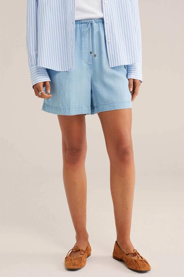 WE Fashion Blue Ridge wide leg regular waist casual short light blue denim