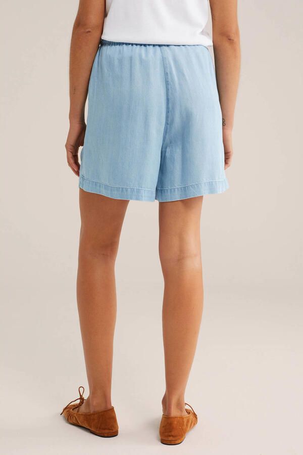 WE Fashion Blue Ridge wide leg regular waist casual short light blue denim - Foto 3