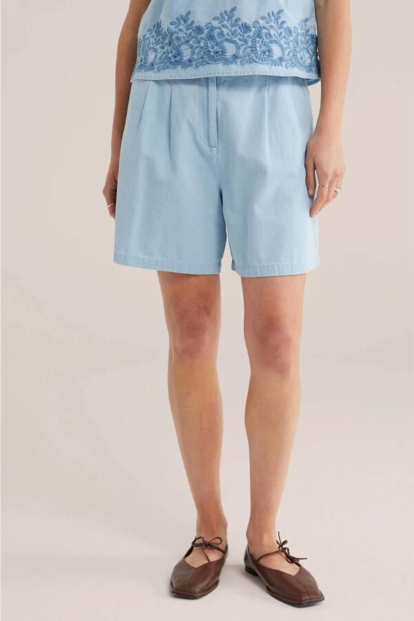 WE Fashion Blue Ridge wide leg regular waist casual short light blue denim
