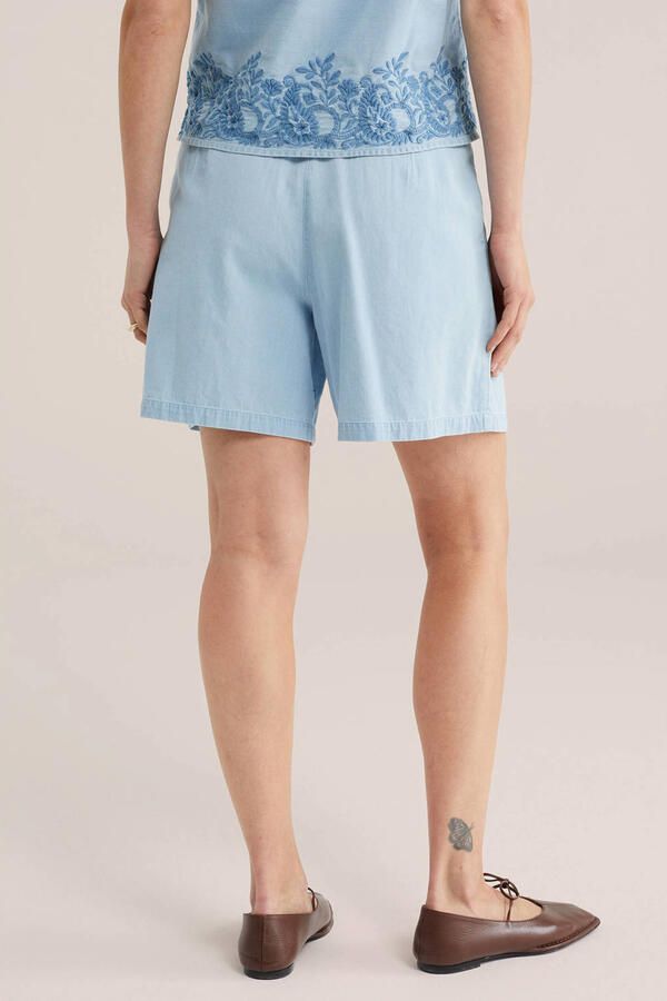 WE Fashion Blue Ridge wide leg regular waist casual short light blue denim - Foto 3