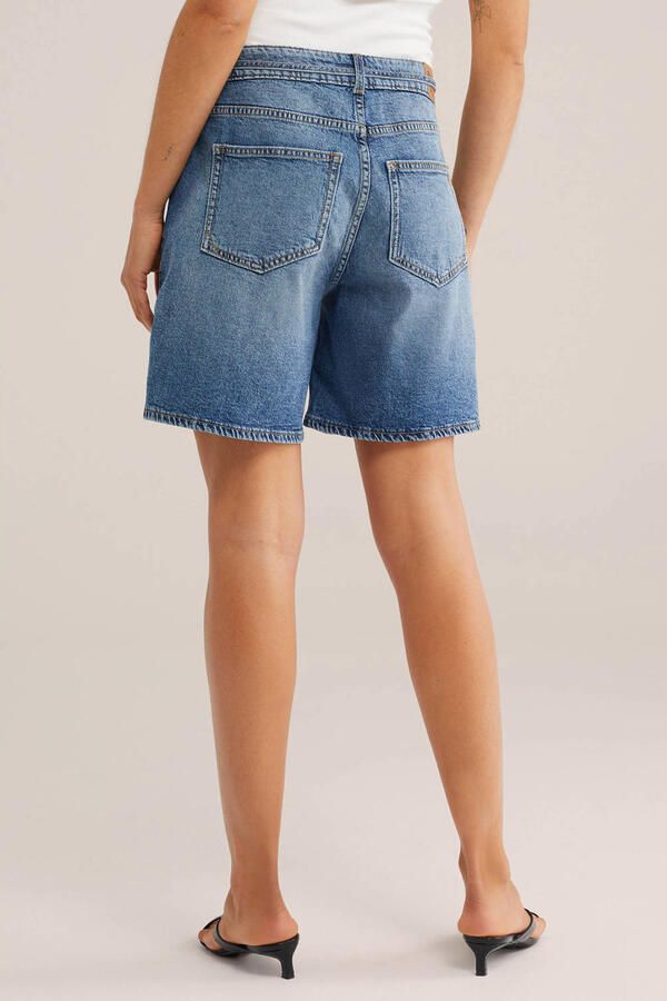 WE Fashion Blue Ridge wide leg regular waist short dark blue denim - Foto 2