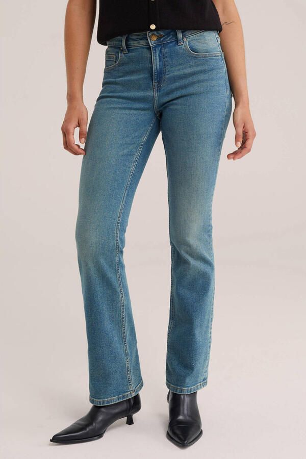 WE Fashion bootcut jeans mediumblauw