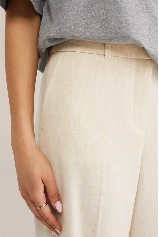 WE Fashion bootcut regular waist palazzo broek beige - Foto 2