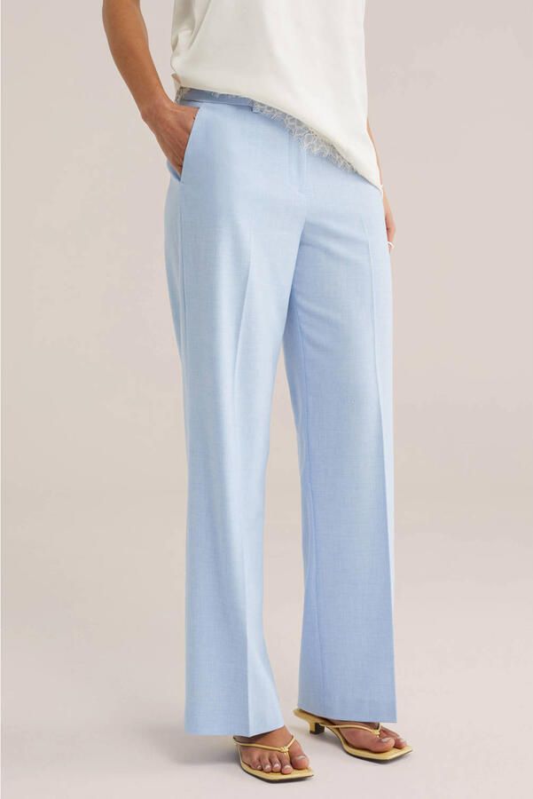 WE Fashion bootcut regular waist palazzo broek lichtblauw