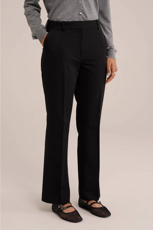WE Fashion bootcut regular waist pantalon zwart
