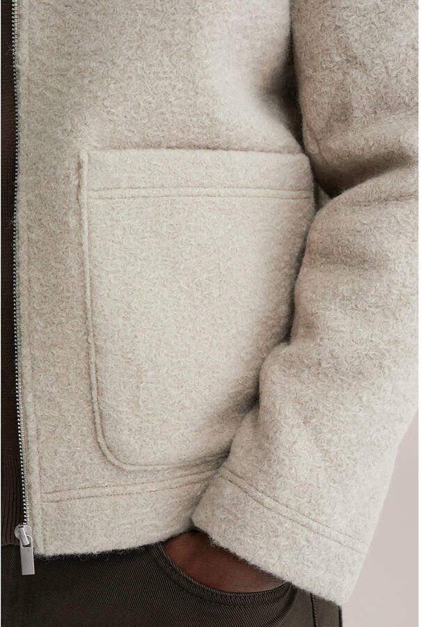 WE Fashion bouclé teddy jas met textuur taupe - Foto 3