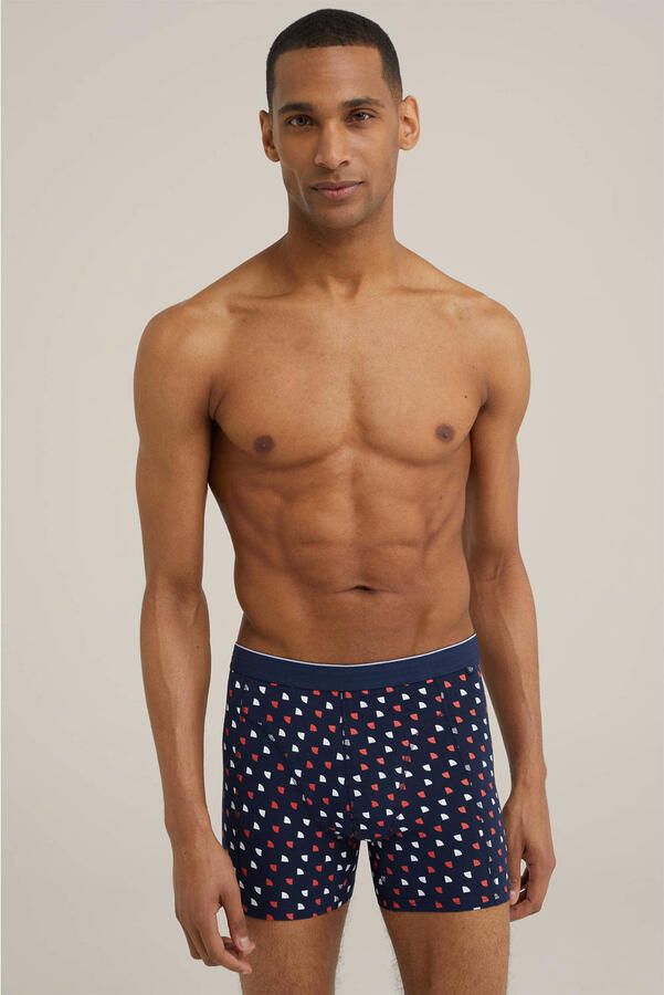 WE Fashion boxershort donkerblauw rood wit