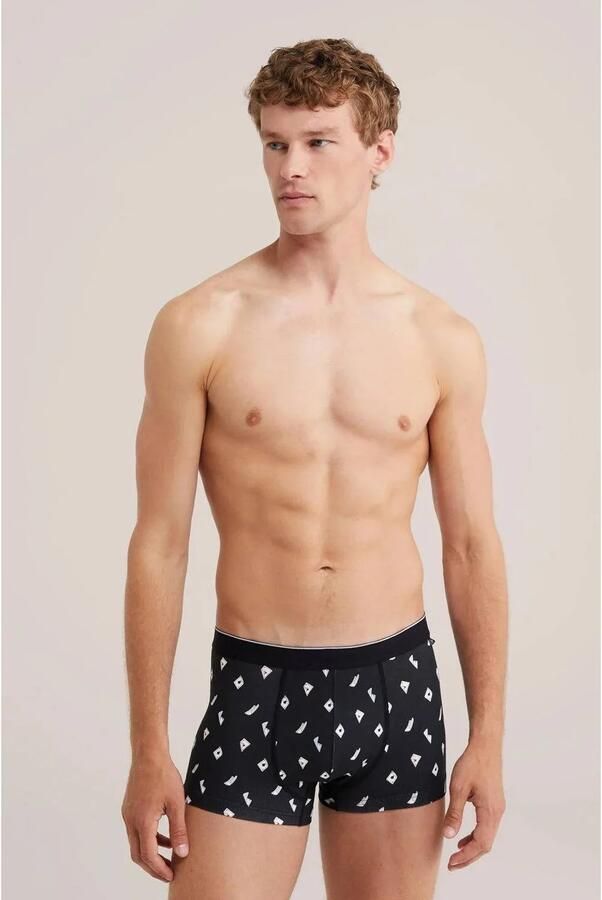 WE Fashion boxershort met print zwart