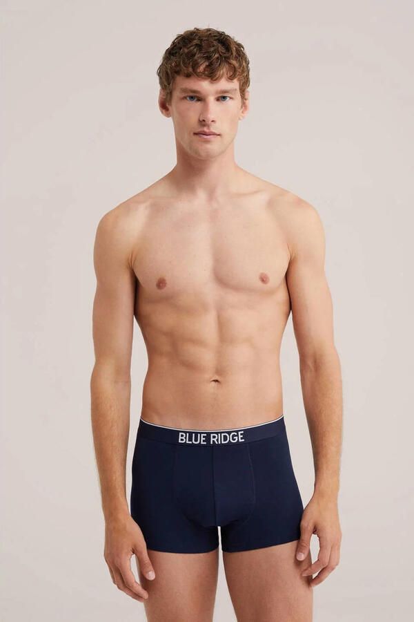 WE Fashion boxershorts donkerblauw donkerrood (set van 3)