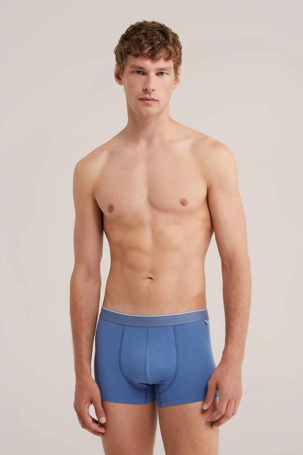 WE Fashion boxershorts met print blauw donkerblauw (set van 3)