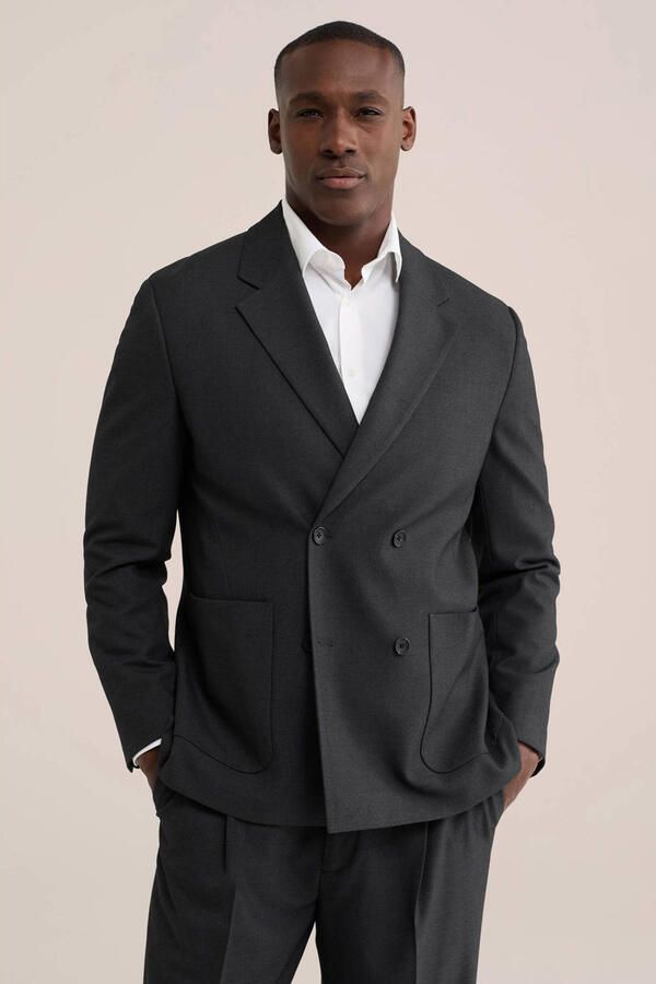 WE Fashion boxy colbert antraciet