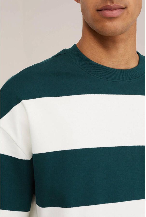 WE Fashion boxy gestreept T-shirt donkergroen - Foto 2
