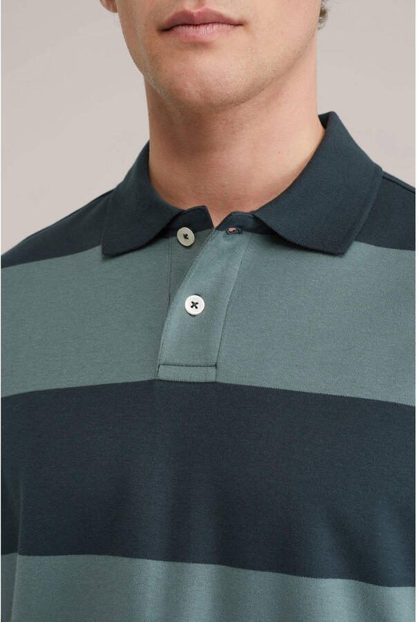 WE Fashion boxy gestreepte polo groen - Foto 2