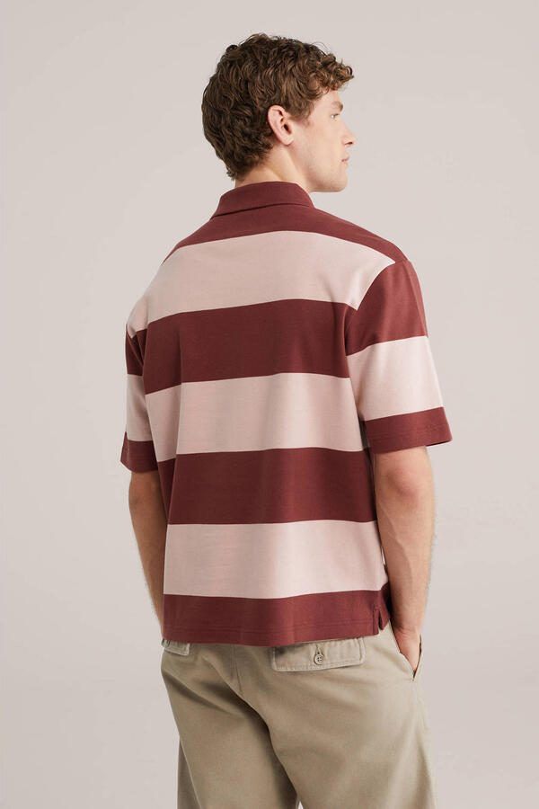 WE Fashion boxy gestreepte polo rood - Foto 2
