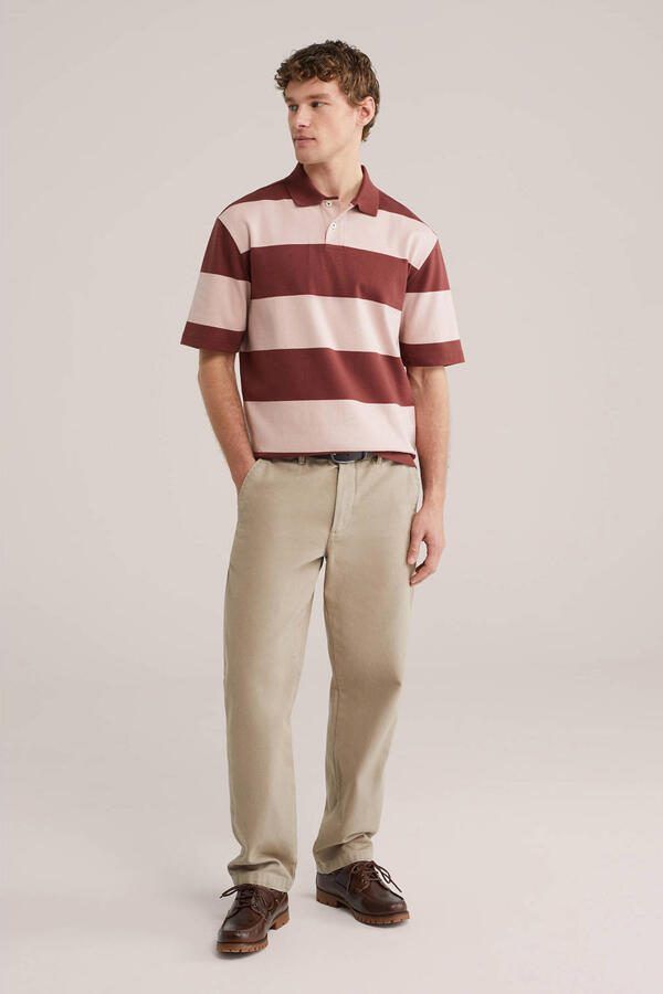 WE Fashion boxy gestreepte polo rood - Foto 3