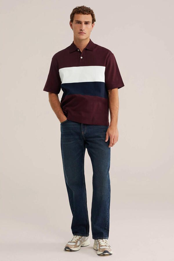 WE Fashion boxy gestreepte polo umberwine - Foto 3