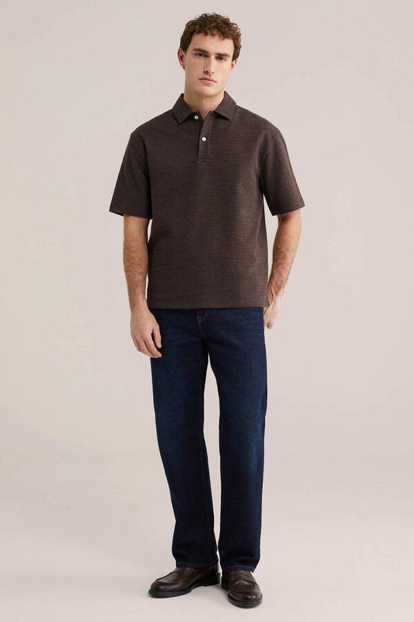 WE Fashion boxy polo fijn gebreid bruin - Foto 2