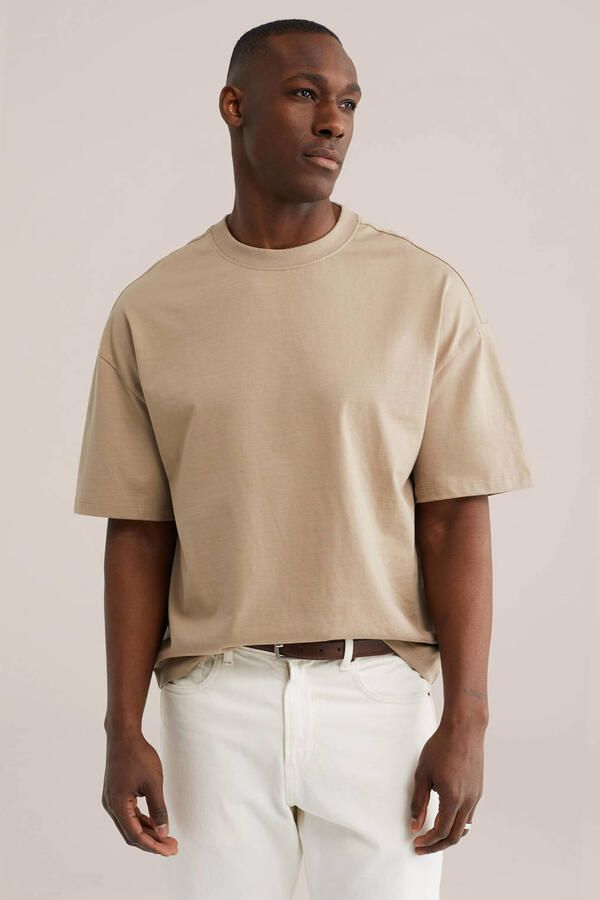 WE Fashion boxy T-shirt beige