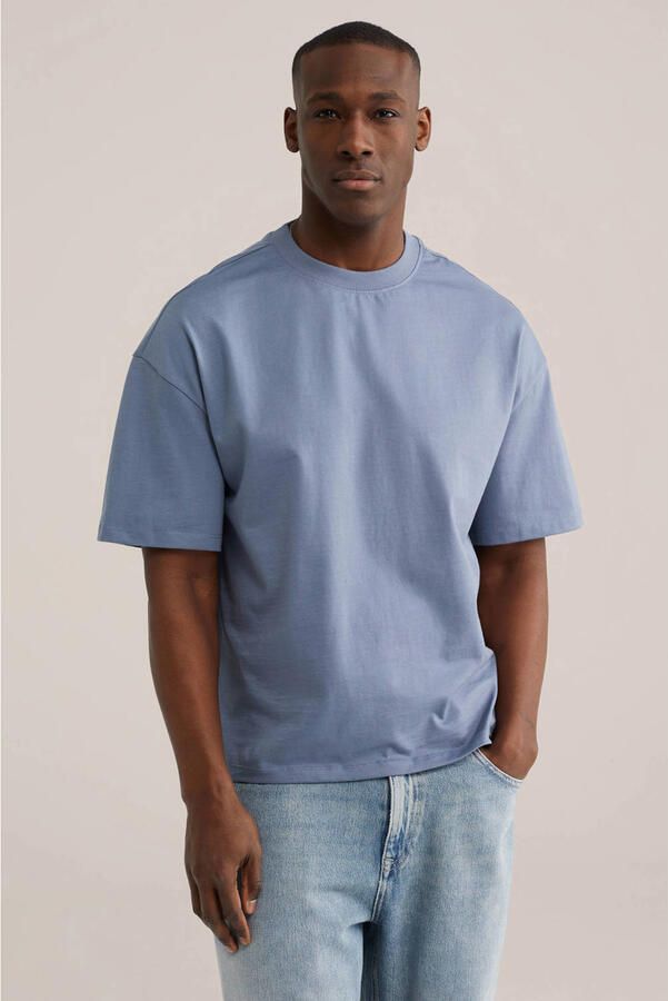 WE Fashion boxy T-shirt blauw