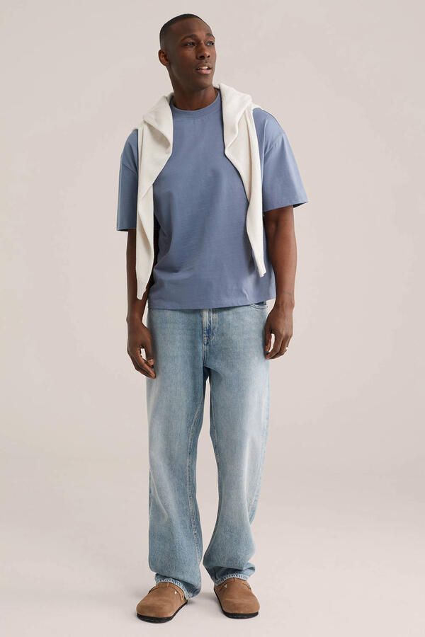 WE Fashion boxy T-shirt blauw - Foto 3