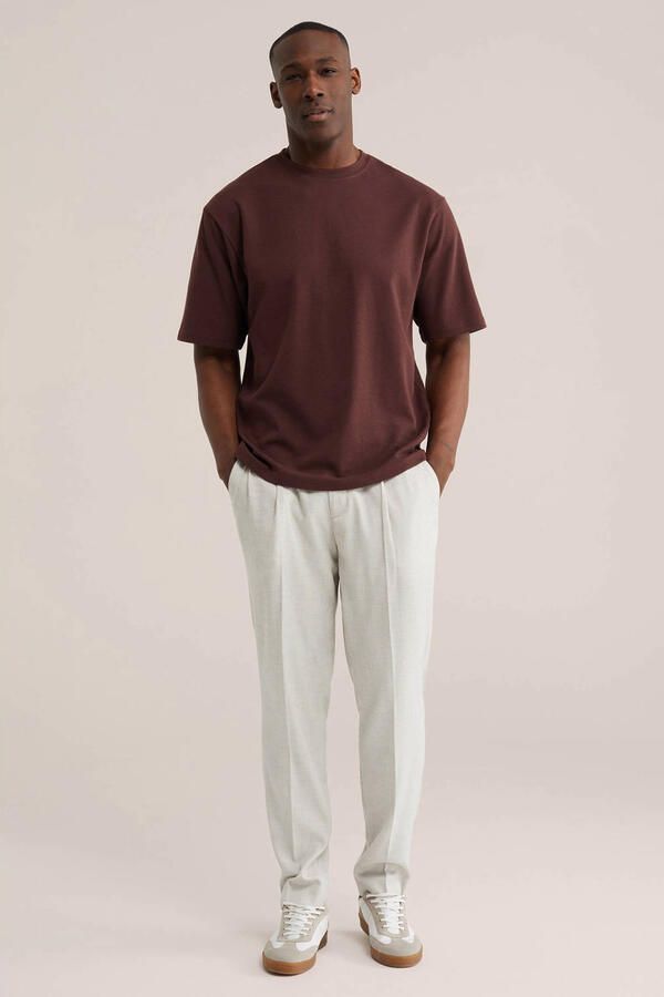 WE Fashion boxy T-shirt donkerrood - Foto 3