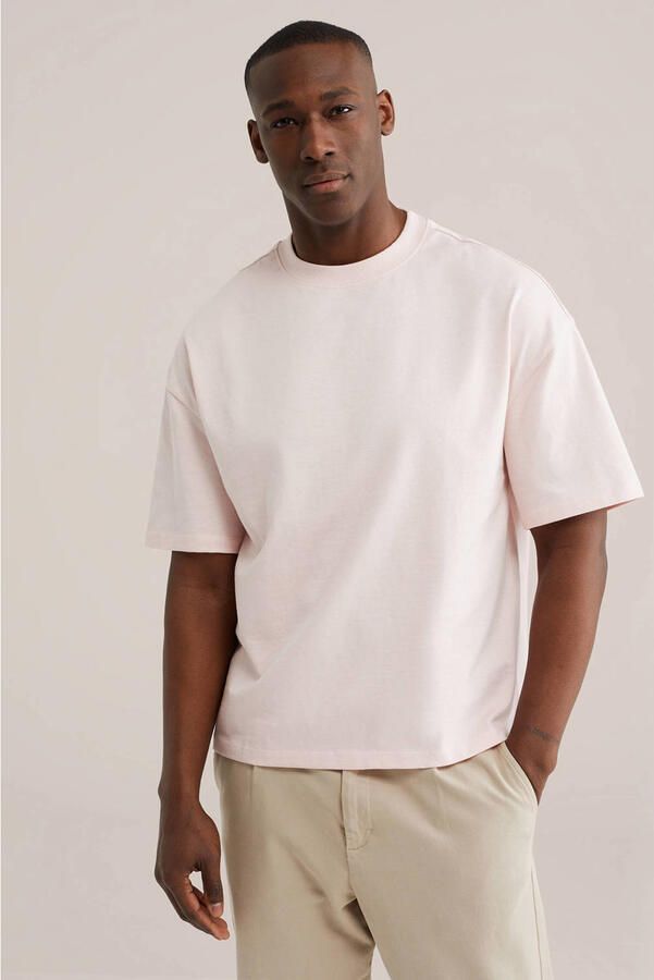 WE Fashion boxy T-shirt lichtroze