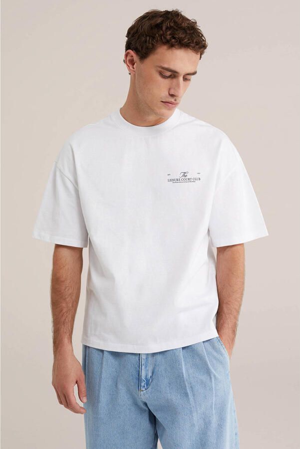WE Fashion boxy T-shirt met backprint wit