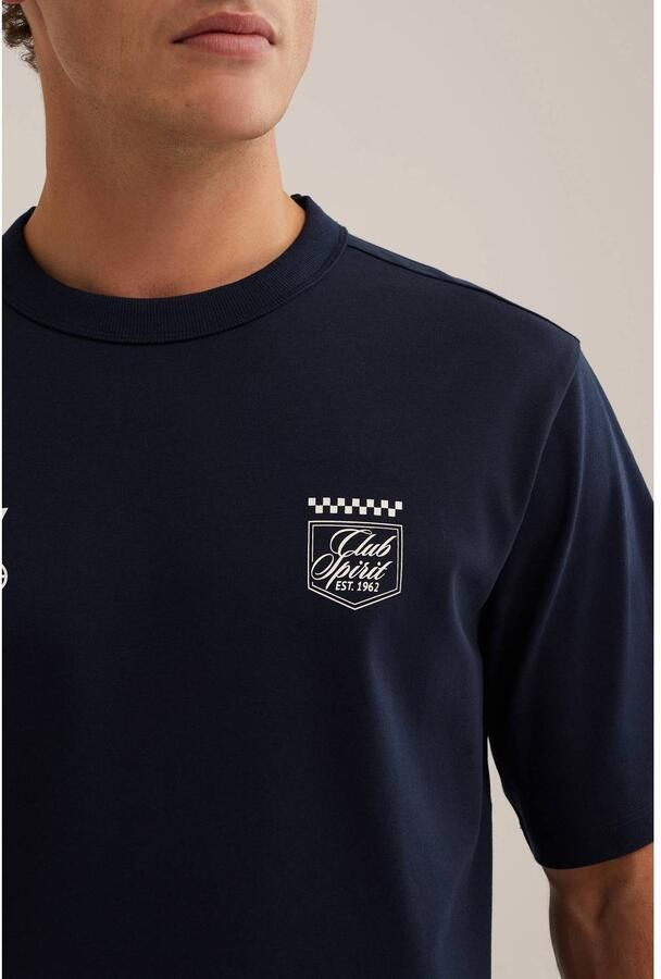 WE Fashion boxy T-shirt met print donkerblauw - Foto 2