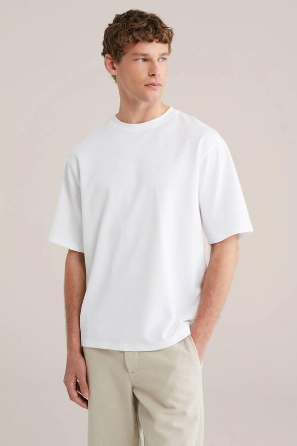 WE Fashion boxy T-shirt wit