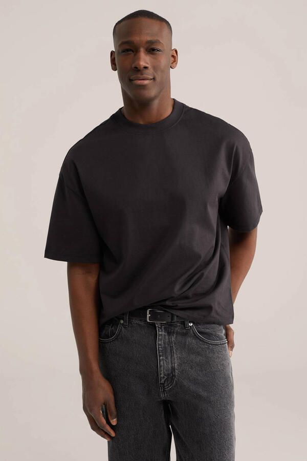WE Fashion boxy T-shirt zwart