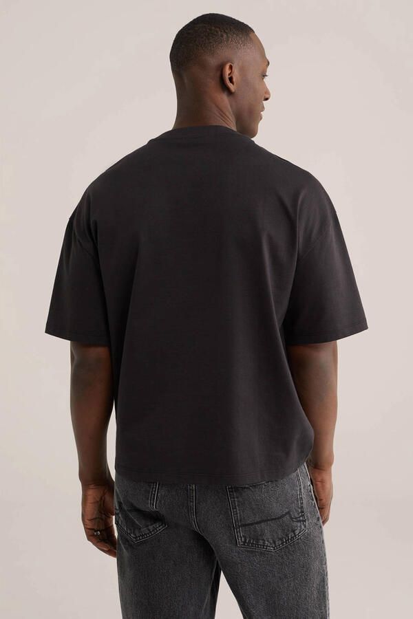 WE Fashion boxy T-shirt zwart - Foto 3