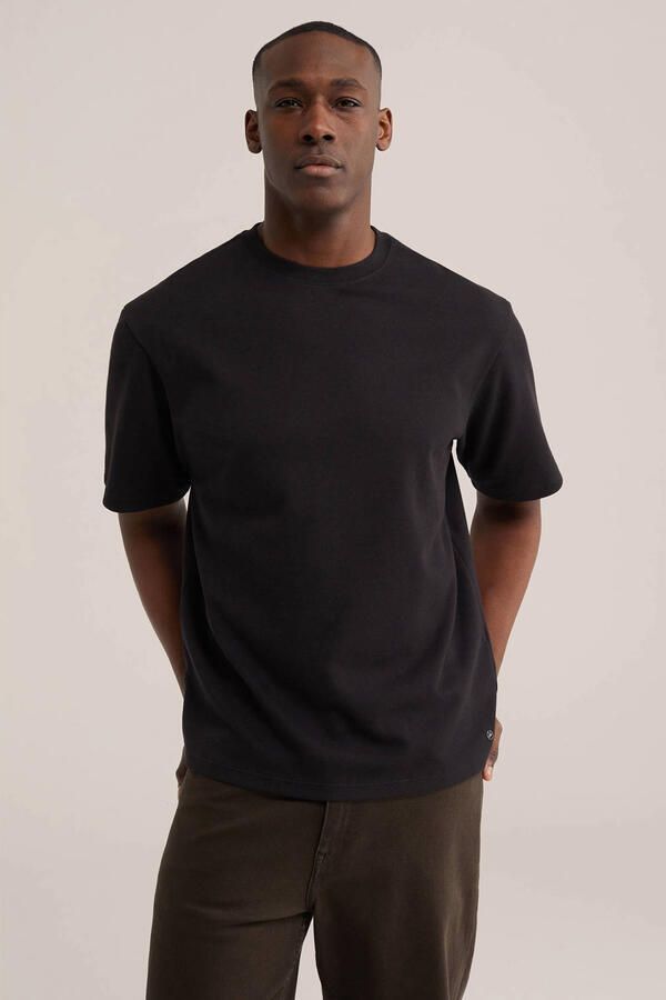 WE Fashion boxy T-shirt zwart