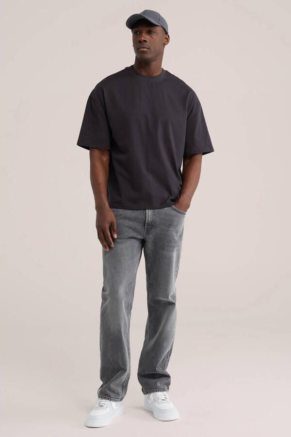 WE Fashion boxy T-shirt zwart - Foto 3