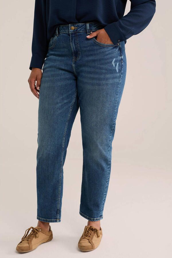 WE Fashion boyfriend jeans donkerblauw