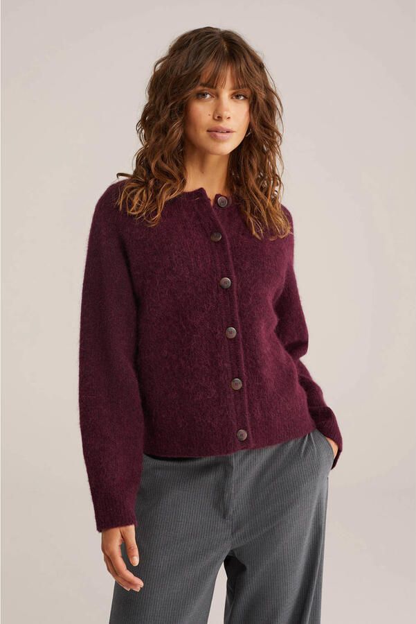 WE Fashion cardigan met wol donkerrood - Foto 3