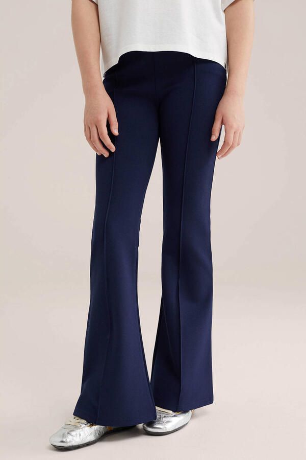 WE Fashion casual broek donkerblauw