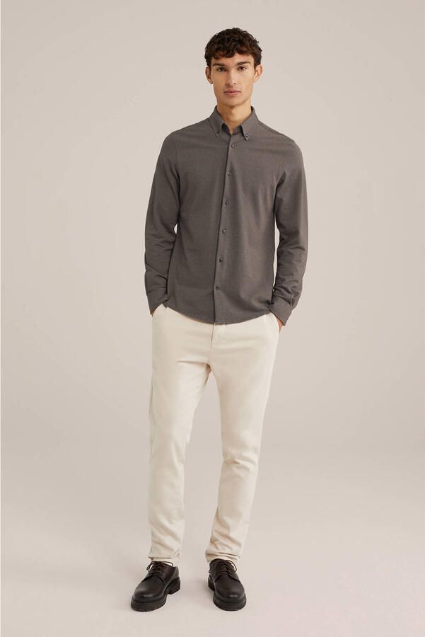 WE Fashion casual overhemd bruin