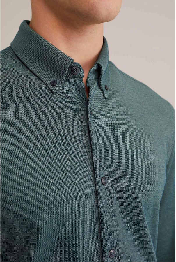 WE Fashion casual overhemd donkergroen