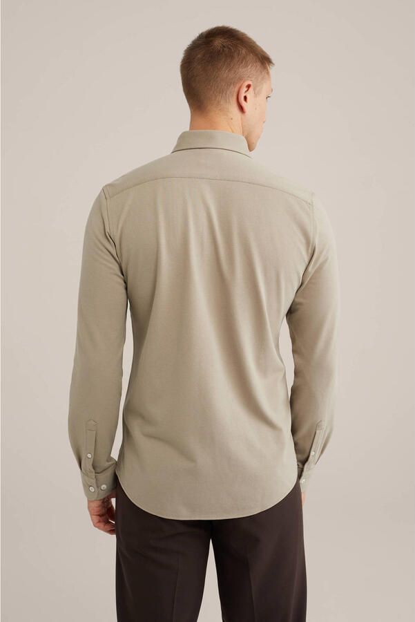 WE Fashion WE Fundamentals casual overhemd grijsgroen