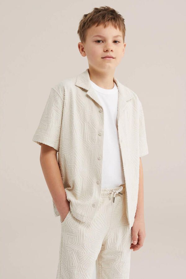 WE Fashion casual overhemd met textuur beige