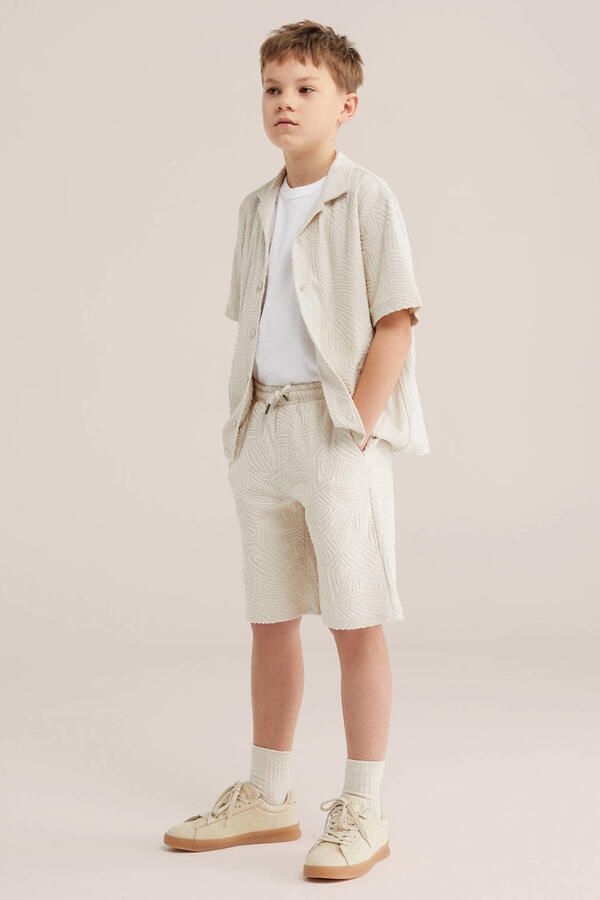 WE Fashion casual overhemd met textuur beige - Foto 3