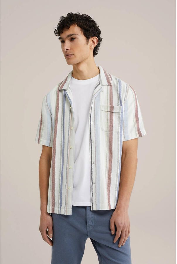WE Fashion casual overhemd met textuur ecru