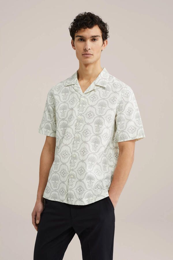WE Fashion casual overhemd met textuur ecru