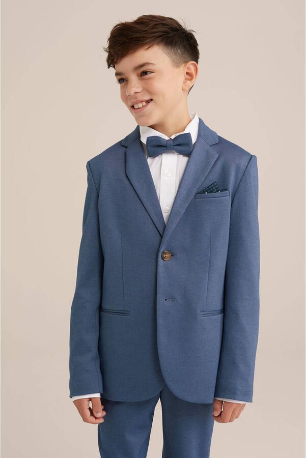 WE Fashion colbert donkerblauw melange
