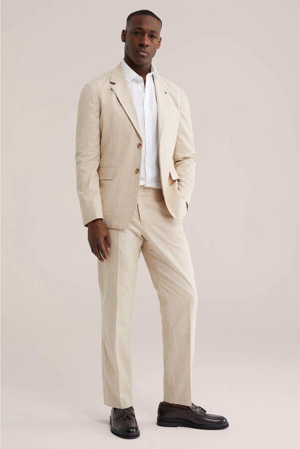 WE Fashion colbert met linnen beige - Foto 2