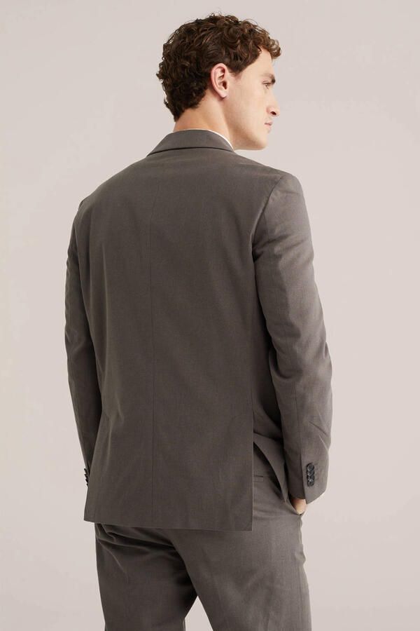 WE Fashion colbert met linnen donkerbruin - Foto 2